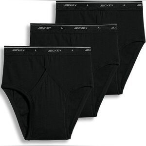 3pk Jockey Men’s Black Low-Rise Y-Front Briefs Size 32
